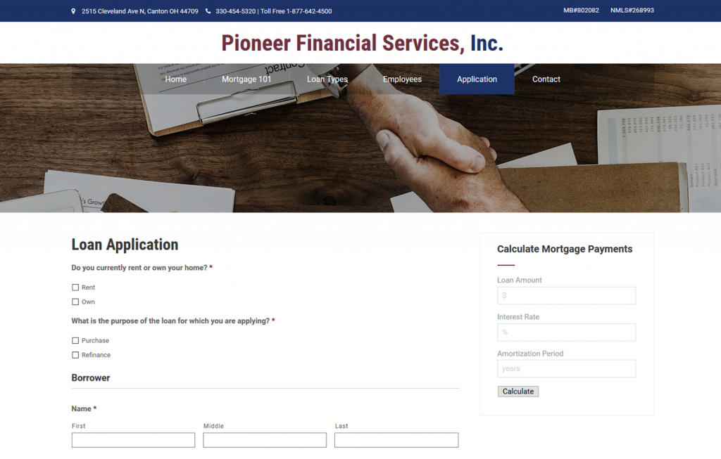 Pioneer Financial Services - application