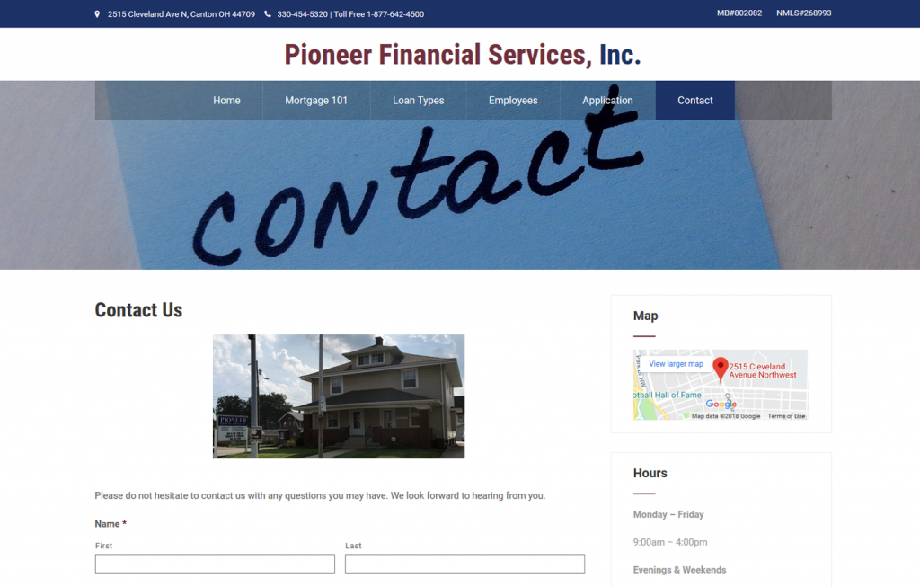 Pioneer Financial Services - contact
