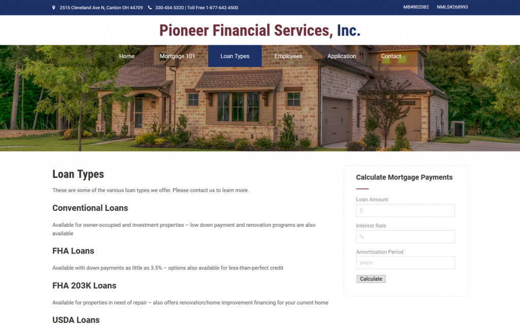 Pioneer Financial Services - loan types
